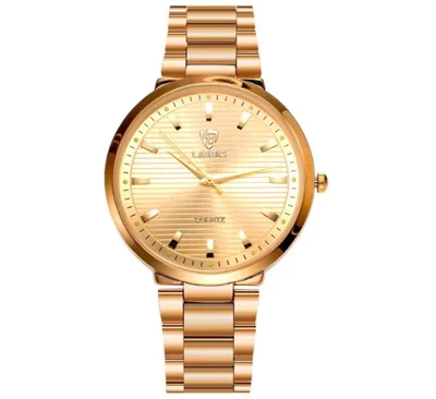 Luxury golden quartz watch